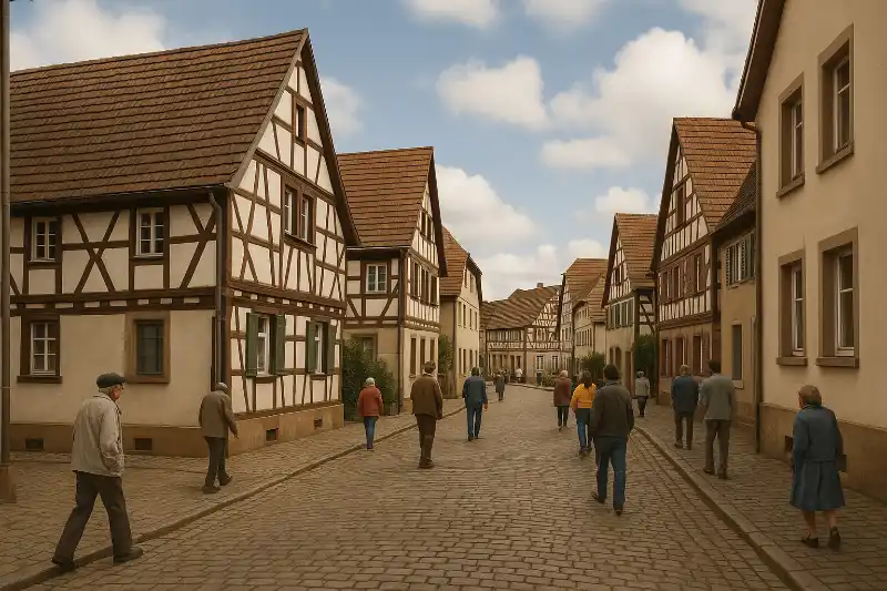 Leute im Dorf