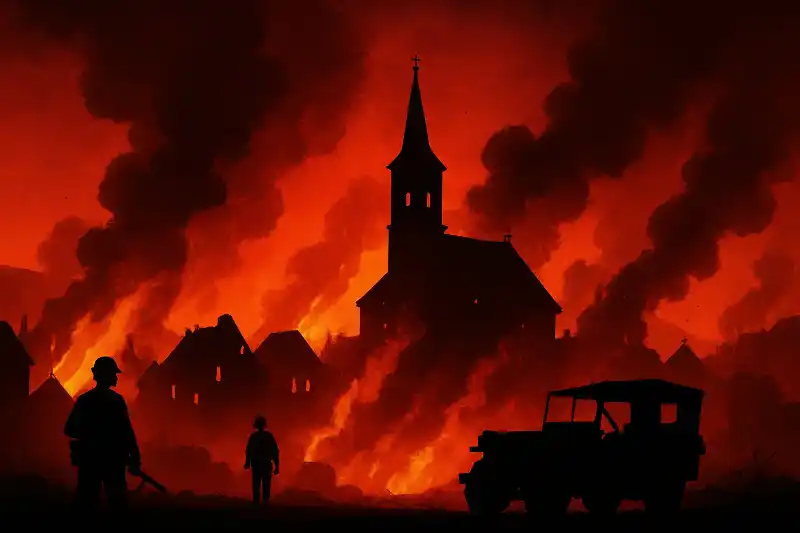 Silhouette Stadt im Krieg
